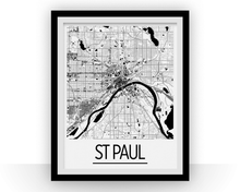 Load image into Gallery viewer, St Paul Map Poster - usa Map Print - Art Deco Series