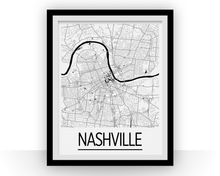 Load image into Gallery viewer, Nashville Map Poster - usa Map Print - Art Deco Series