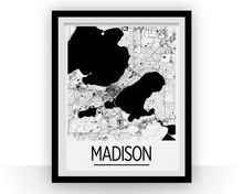 Load image into Gallery viewer, Madison Map Poster - usa Map Print - Art Deco Series