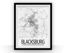 Load image into Gallery viewer, Blacksburg Map Poster - Virginia Map Print - Art Deco Series