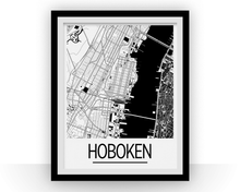 Load image into Gallery viewer, Hoboken Map Poster - New Jersey Map Print - Art Deco Series
