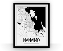 Load image into Gallery viewer, Nanaimo British Columbia Map Poster - British Columbia Map Print - Art Deco Series