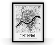 Load image into Gallery viewer, Cincinnati Map Poster - usa Map Print - Art Deco Series
