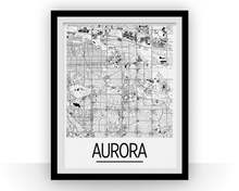 Load image into Gallery viewer, Aurora Ontario Map Poster - Ontario Map Print - Art Deco Series