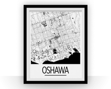 Load image into Gallery viewer, Oshawa Ontario Map Poster - Ontario Map Print - Art Deco Series