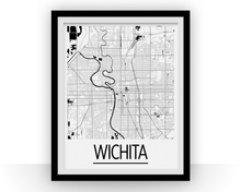 Charger l'image dans la galerie, Wichita Map Poster - usa Map Print - Art Deco Series