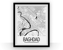 Load image into Gallery viewer, Baghdad Map Poster - Iraq Map Print - Art Deco Series