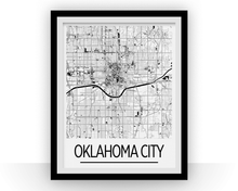 Load image into Gallery viewer, Oklahoma City Map Poster - usa Map Print - Art Deco Series