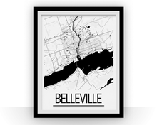Load image into Gallery viewer, Belleville Ontario Map Poster - Ontario Map Print - Art Deco Series
