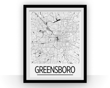 Load image into Gallery viewer, Greensboro Map Poster - usa Map Print - Art Deco Series