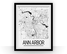 Load image into Gallery viewer, Ann Arbor Map Poster - Michigan Map Print - Art Deco Series
