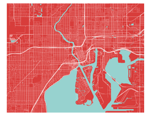Load image into Gallery viewer, Tampa Map Print - Choose your color