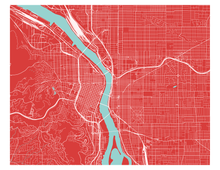 Load image into Gallery viewer, Portland Map Print - Choose your color