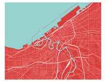 Charger l'image dans la galerie, Affiche cartographique de Cleveland - Style Classique