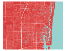 Load image into Gallery viewer, Fort Lauderdale Map Print - Choose your color