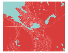 Load image into Gallery viewer, Bergen Map Print - Choose your color