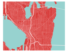 Charger l'image dans la galerie, Affiche cartographique de Seattle - Style Classique