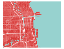 Load image into Gallery viewer, Chicago Map Print - Choose your color
