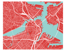 Load image into Gallery viewer, Boston Map Print - Choose your color