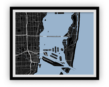 Load image into Gallery viewer, Miami Map Print - Choose your color