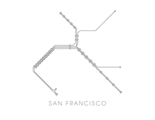 Load image into Gallery viewer, San Francisco Subway Map Print - San Francisco BART Map Poster