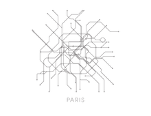 Load image into Gallery viewer, Paris Subway Map Print - Paris Metro Map Poster