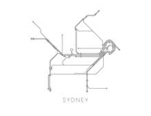 Load image into Gallery viewer, Sydney Subway Map Print - Sydney Metro Map Poster