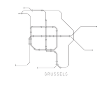 Load image into Gallery viewer, Brussels Subway Map Print - Brussels Metro Map Poster