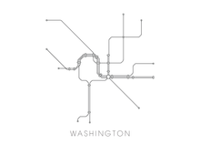 Load image into Gallery viewer, Washington Subway Map Print - Washington Metro Map Poster