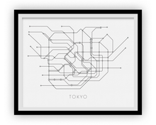 Load image into Gallery viewer, Tokyo Subway Map Print - Tokyo Metro Map Poster