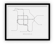 Load image into Gallery viewer, Brussels Subway Map Print - Brussels Metro Map Poster