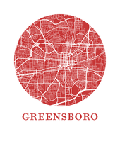 Load image into Gallery viewer, Greensboro Map Print - City Map Poster