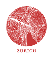 Charger l'image dans la galerie, Affiche cartographique de Zurich - Style OMap