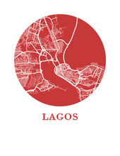 Charger l'image dans la galerie, Affiche cartographique de Lagos - Style OMap