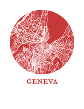 Load image into Gallery viewer, Geneva Map Print - City Map Poster