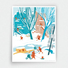 Load image into Gallery viewer, Plateau Winter Shovelling Print - Montréal
