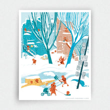 Load image into Gallery viewer, Plateau Winter Shovelling Print - Montréal
