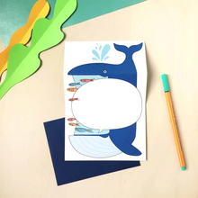 Load image into Gallery viewer, Whale Greeting Card to Unfold
