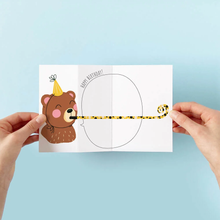 Load image into Gallery viewer, Birthday Bear Greeting Card to Unfold
