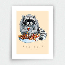 Load image into Gallery viewer, Raccoon Eating Poutine Print - Montréal
