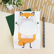 Load image into Gallery viewer, Fox Greeting Card to Unfold
