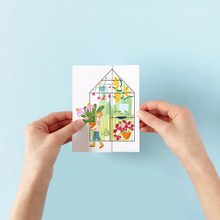Load image into Gallery viewer, Greenhouse Greeting Card to Unfold
