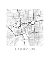 Charger l'image dans la galerie, Affiche cartographique de Columbus - Style Noir et Blanc
