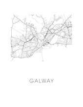 Charger l'image dans la galerie, Affiche cartographique de Galway - Style Noir et Blanc
