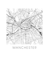 Charger l'image dans la galerie, Affiche cartographique de Manchester - Style Noir et Blanc
