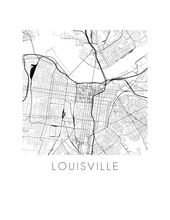 Charger l'image dans la galerie, Affiche cartographique de Louisville - Style Noir et Blanc

