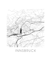 Charger l'image dans la galerie, Affiche cartographique de Innsbruck - Style Noir et Blanc
