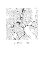 Charger l'image dans la galerie, Affiche cartographique de Providence RI - Style Noir et Blanc
