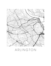 Charger l'image dans la galerie, Affiche cartographique de Arlington VA - Style Noir et Blanc
