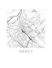 Charger l'image dans la galerie, Affiche cartographique de Nancy - Style Noir et Blanc

